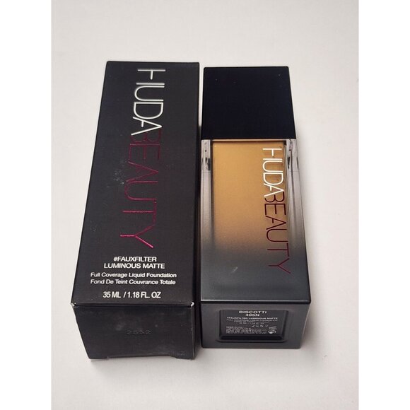Huda Beauty #FAUXFILTER Luminous Matte Liquid Foundation 405N Biscotti - Picture 1 of 2
